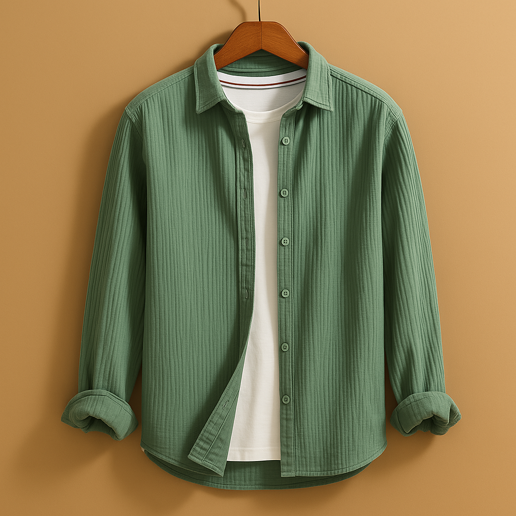 Men's Long Sleeve Button Down Shirt - Cotton Blend, Casual Fit, Versatile for Work or Leisure