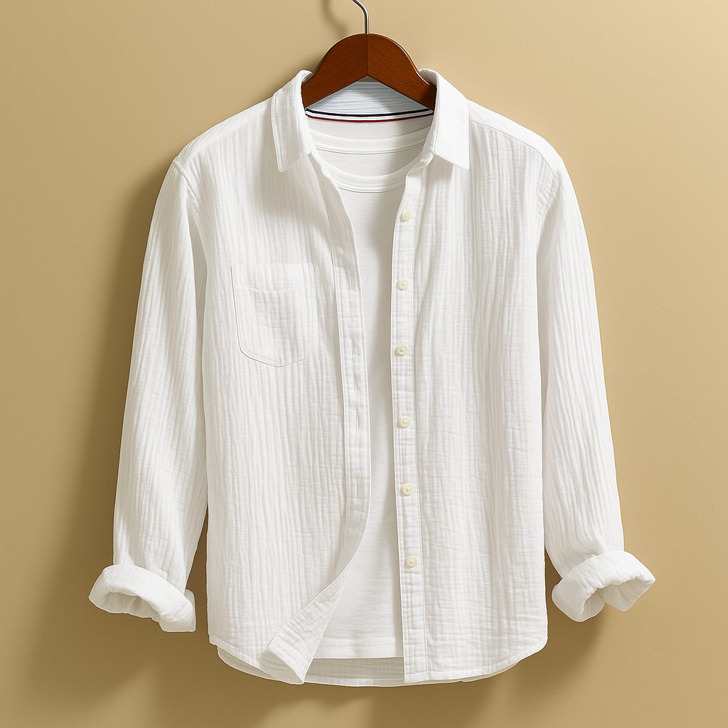 Men's Long Sleeve Button Down Shirt - Cotton Blend, Casual Fit, Versatile for Work or Leisure