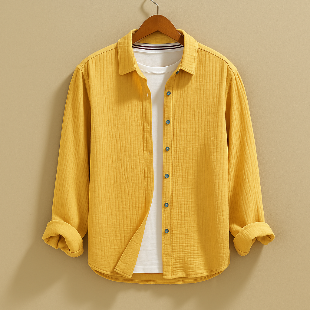 Men's Long Sleeve Button Down Shirt - Cotton Blend, Casual Fit, Versatile for Work or Leisure