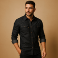 Men's Long Sleeve Cotton Shirt | Casual Style for Everyday Wear | Comfortable Fit