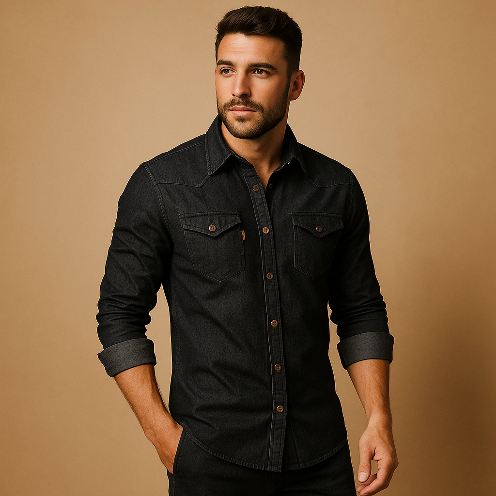 Men's Long Sleeve Cotton Shirt | Casual Style for Everyday Wear | Comfortable Fit