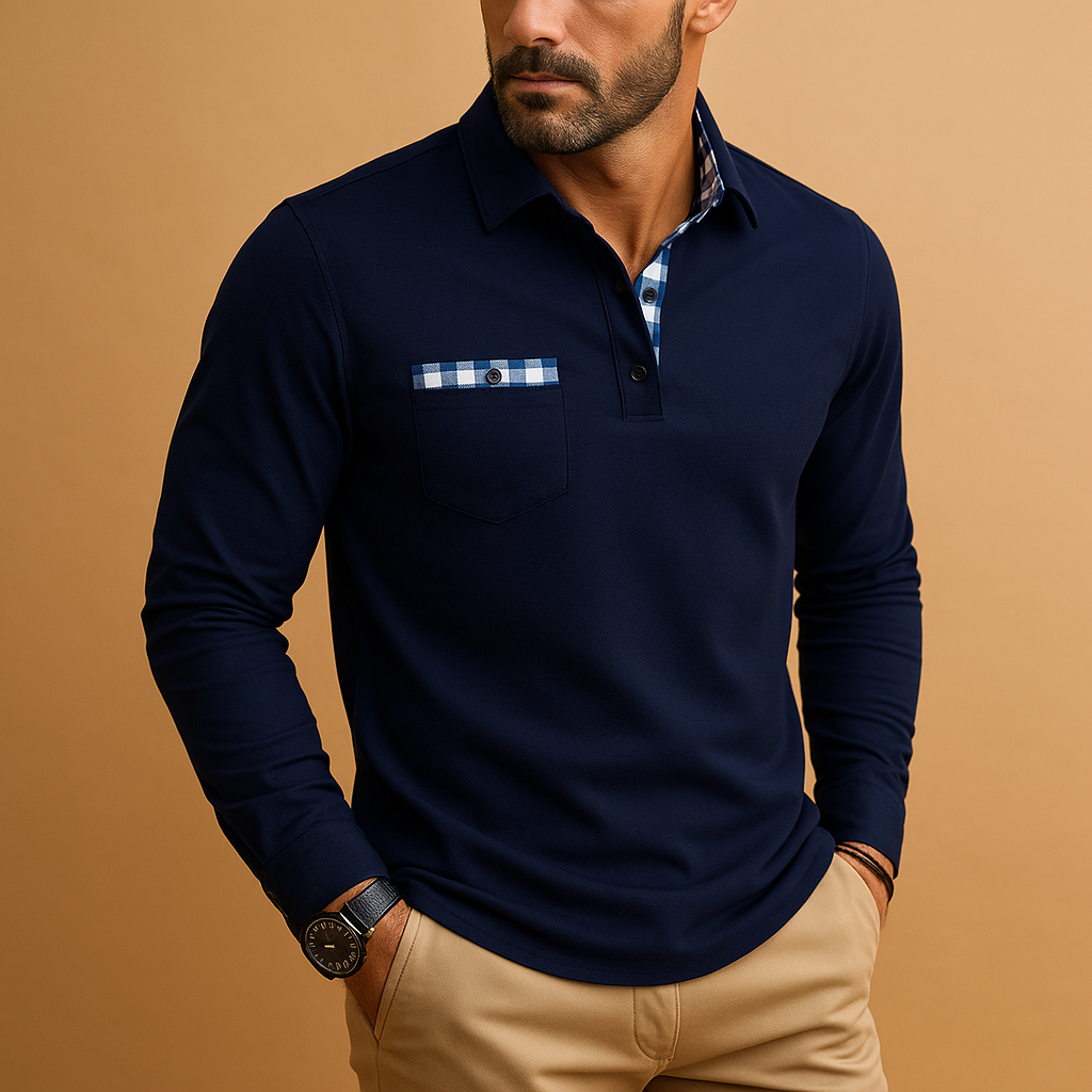 Men's Long Sleeve Polo Shirt | Cotton Blend | Casual Wear | Comfortable Fit | Available in Multiple Colors