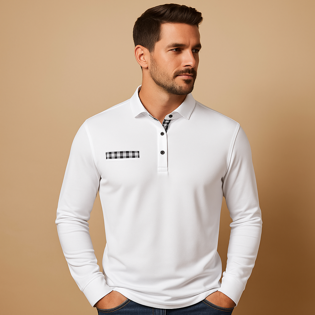 Men's Long Sleeve Polo Shirt | Cotton Blend | Casual Wear | Comfortable Fit | Available in Multiple Colors