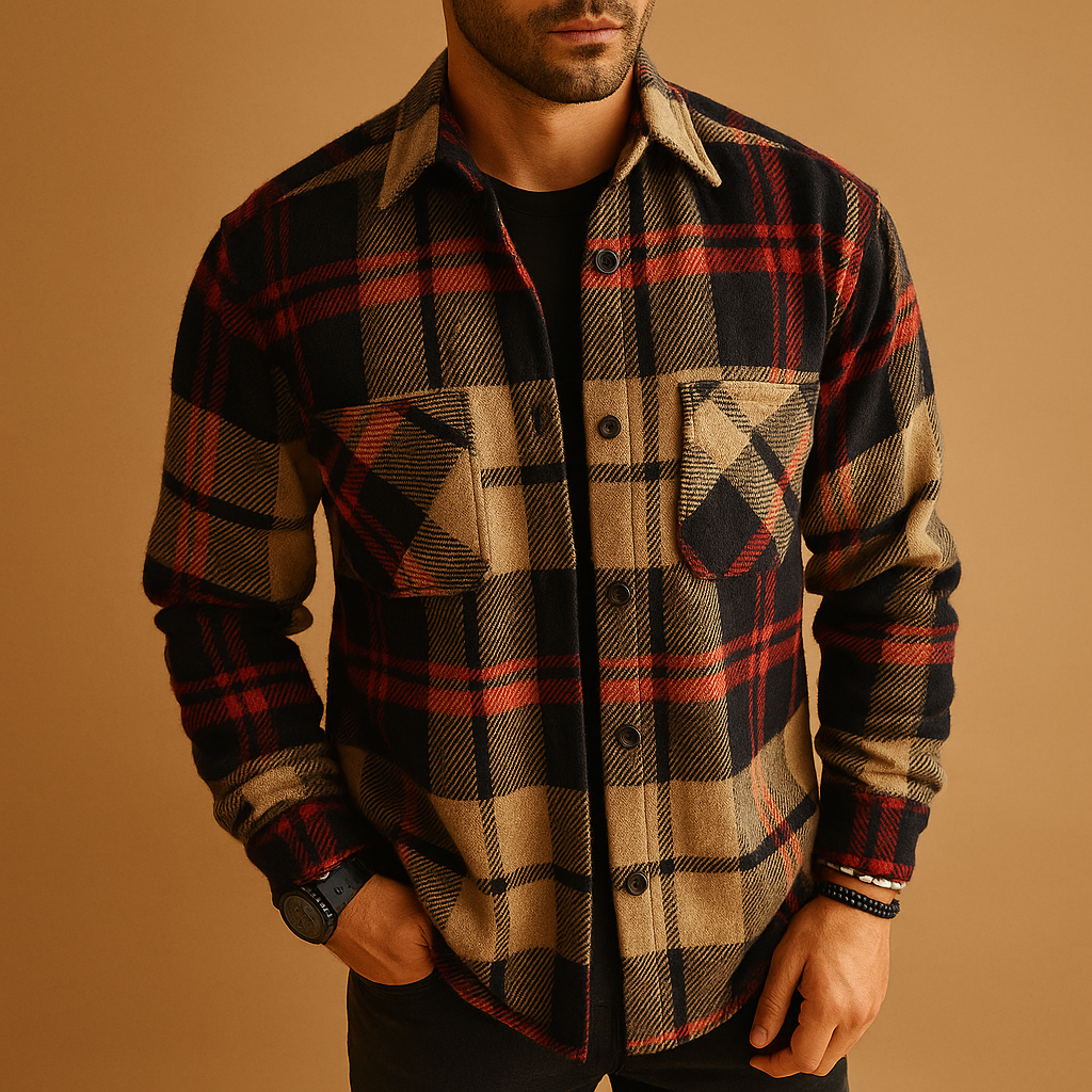 Men's Long Sleeve Shirt - Cotton Blend - Casual Fit - Ideal for Everyday Wear - Available in Multiple Colors