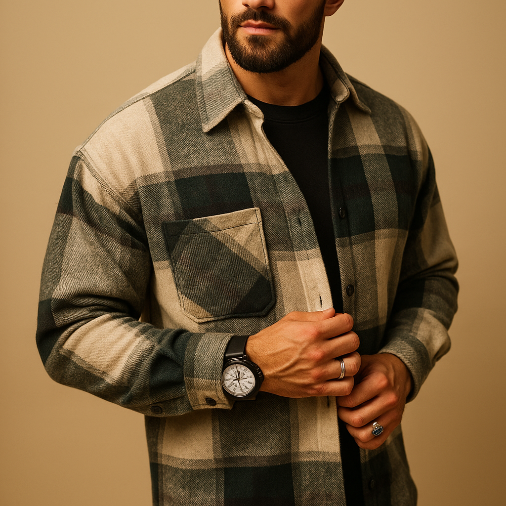 Men's Long Sleeve Shirt - Cotton Blend - Casual Fit - Ideal for Everyday Wear - Available in Multiple Colors