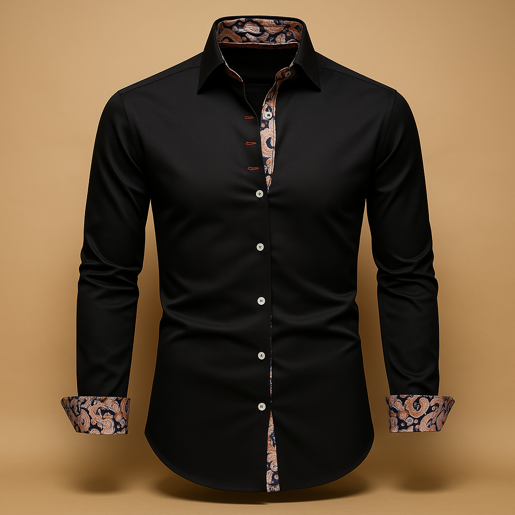 Men's Modern Fit Long Sleeve Shirt | Classic Cotton Design for Casual or Business Wear