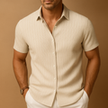 Men's Short Sleeve Summer Shirt with Smart Collar | Lightweight Casual Wear for Warm Weather