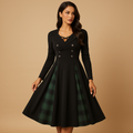 Plaid A-line dress for women | Harper