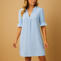 Pleated midi dress with half sleeves for women | Grace