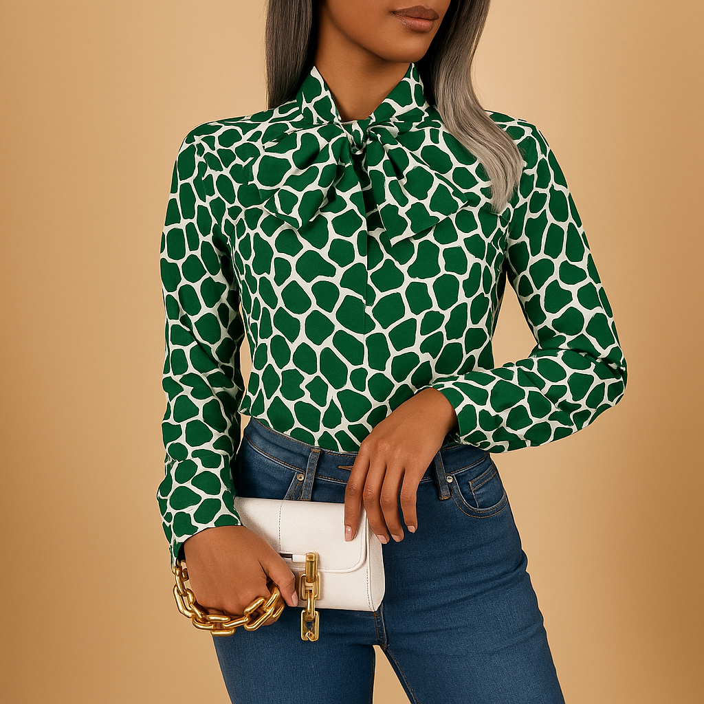 Polka Dot Bow Blouse for Women | Lightweight Fabric | Casual Chic Top for Everyday Wear