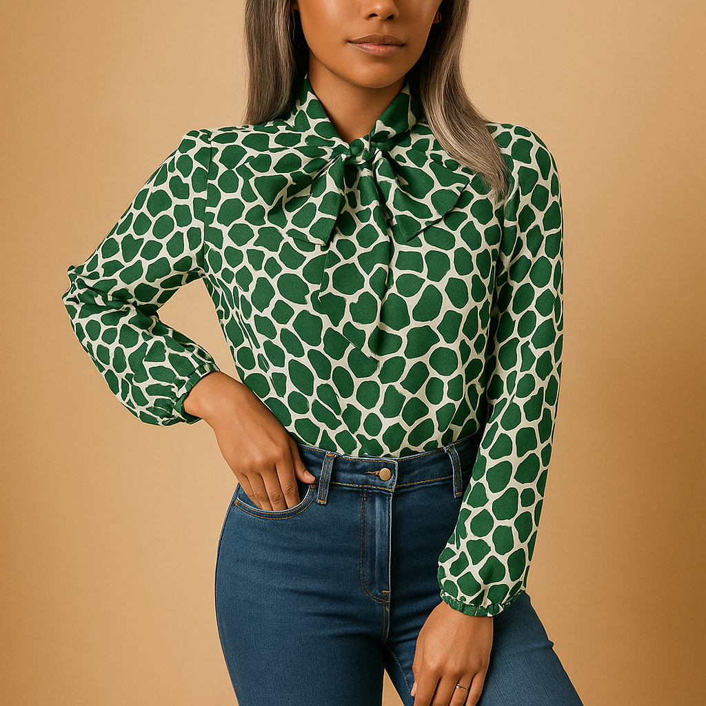 Polka Dot Bow Blouse for Women | Lightweight Fabric | Casual Chic Top for Everyday Wear