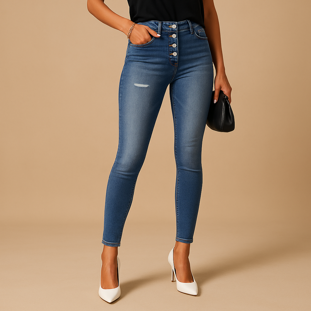 Ripped Slim Fit Women's Jeans | Distressed Denim | Casual Wear | Versatile Everyday Style