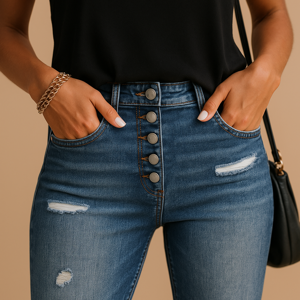 Ripped Slim Fit Women's Jeans | Distressed Denim | Casual Wear | Versatile Everyday Style