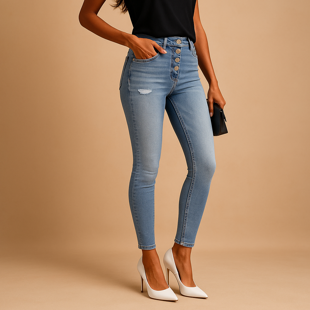 Ripped Slim Fit Women's Jeans | Distressed Denim | Casual Wear | Versatile Everyday Style