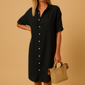 Shirt dress with short sleeves for women | Clara