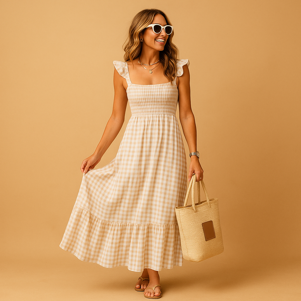Sleeveless long summer dress for women | Freya