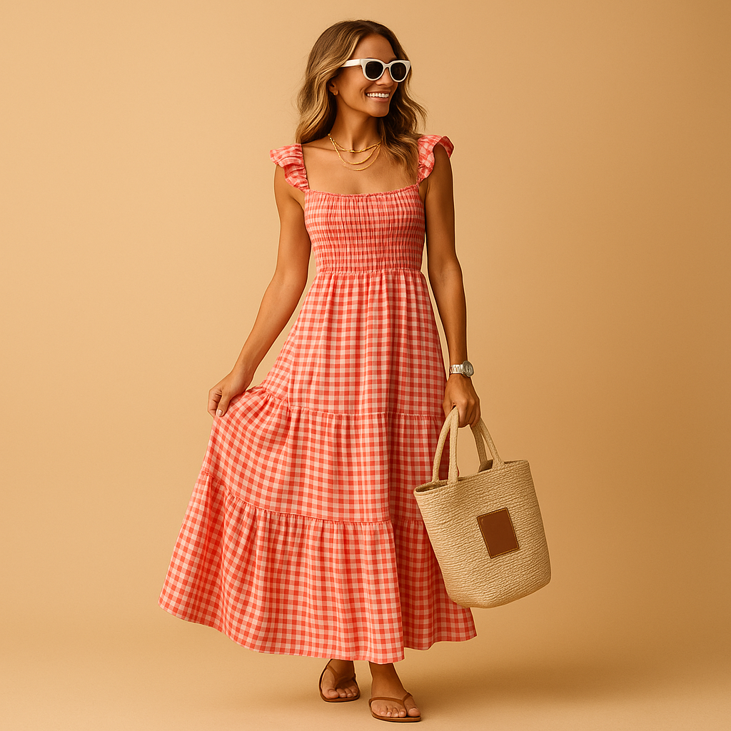 Sleeveless long summer dress for women | Freya