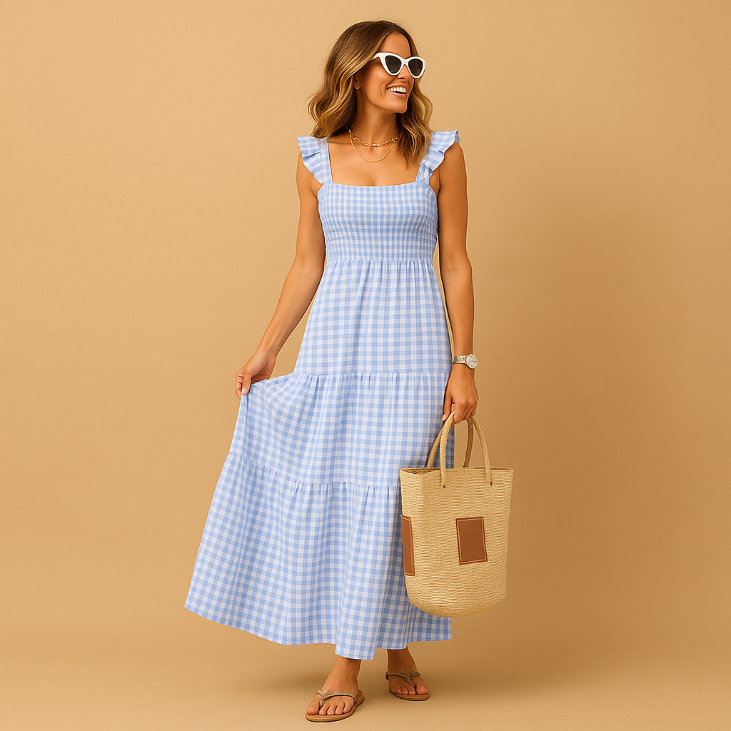 Sleeveless long summer dress for women | Freya