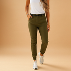 Slim Fit Chino Pants for Women | Comfortable Cotton Blend | Casual Wear | Versatile Everyday Style