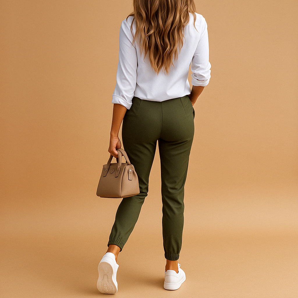 Slim Fit Chino Pants for Women | Comfortable Cotton Blend | Casual Wear | Versatile Everyday Style