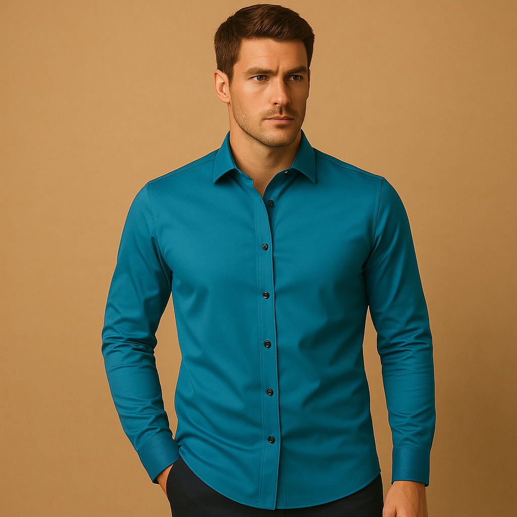 Slim Fit Men's Dress Shirt | Classic Design | Cotton Blend | Formal Wear for Office or Events