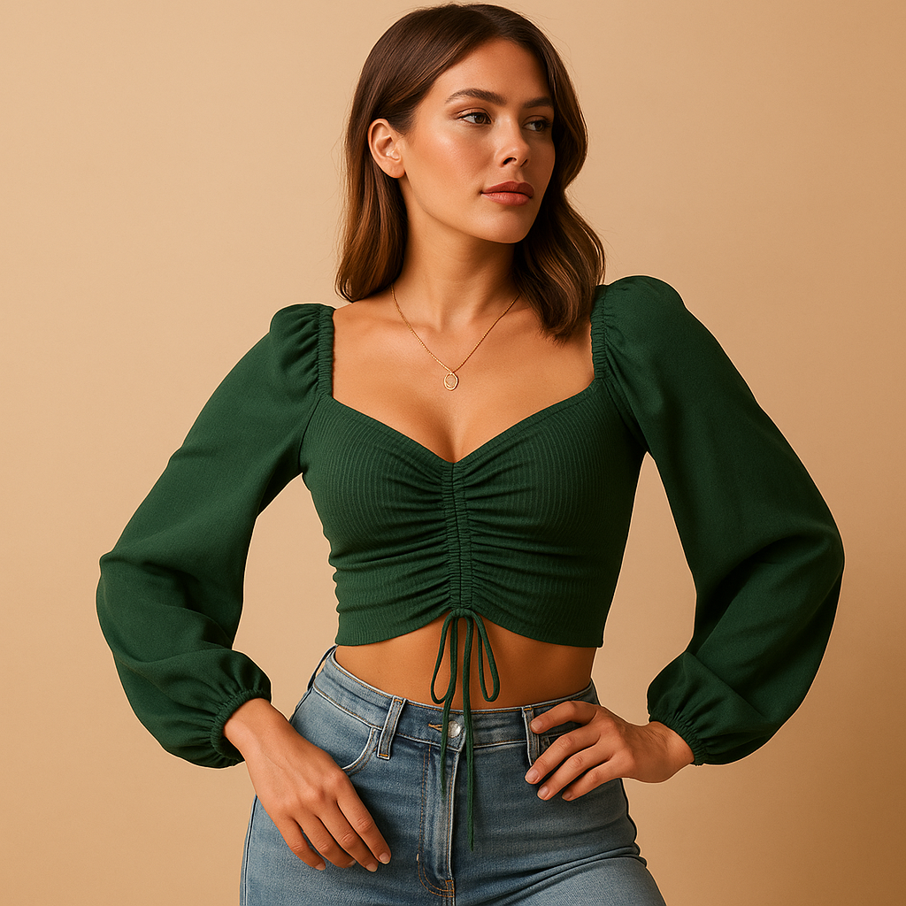 Sweetheart Neckline Women's Blouse | Lightweight Fabric | Casual or Dressy Wear