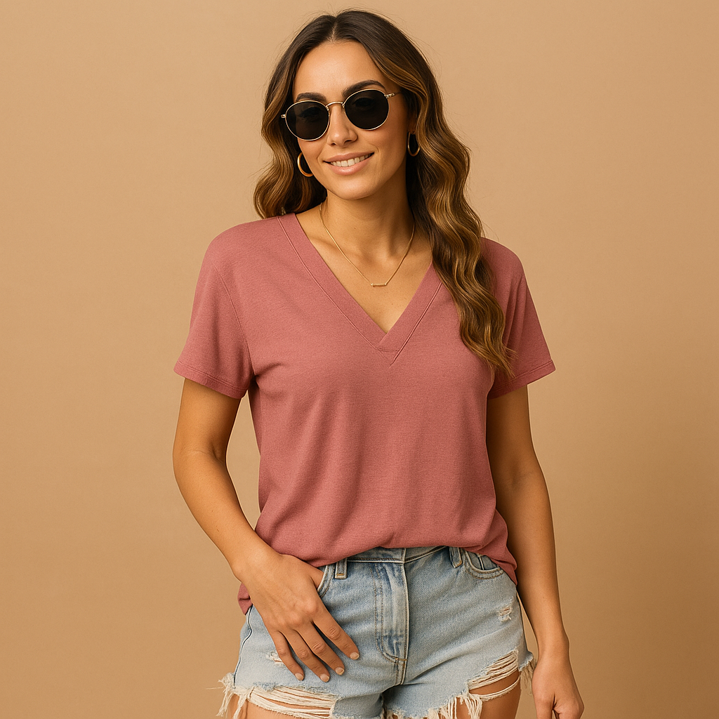 V-neck Puff Sleeve Blouse for Women | Lightweight Fabric | Casual or Dressy Wear