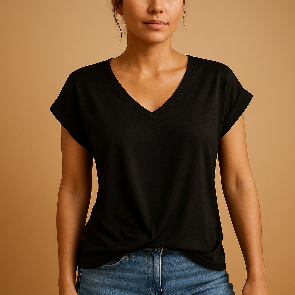 V-neck Women's Blouse | Lightweight Fabric | Classic Design | Casual or Office Wear