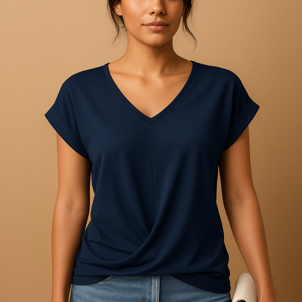 V-neck Women's Blouse | Lightweight Fabric | Classic Design | Casual or Office Wear