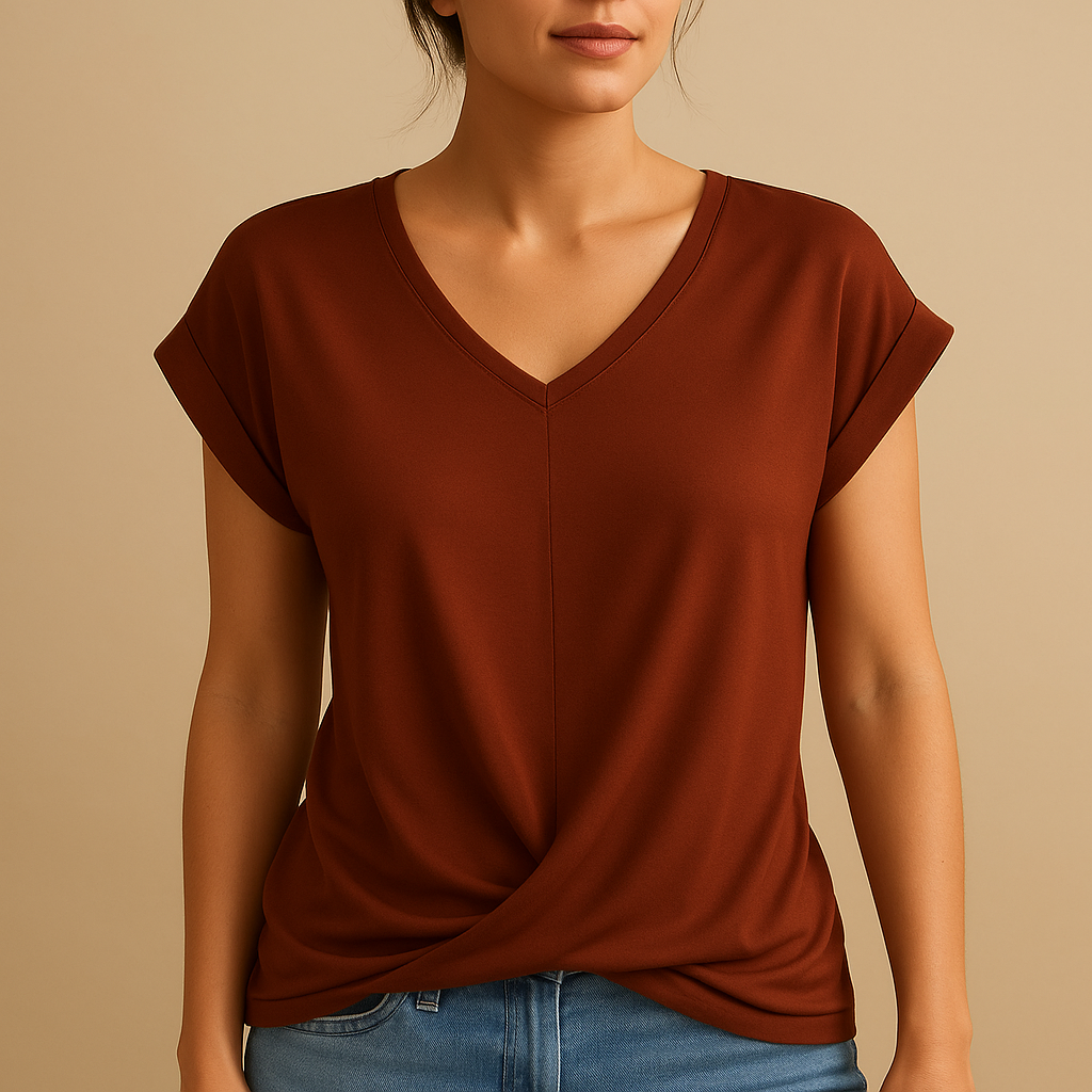 V-neck Women's Blouse | Lightweight Fabric | Classic Design | Casual or Office Wear
