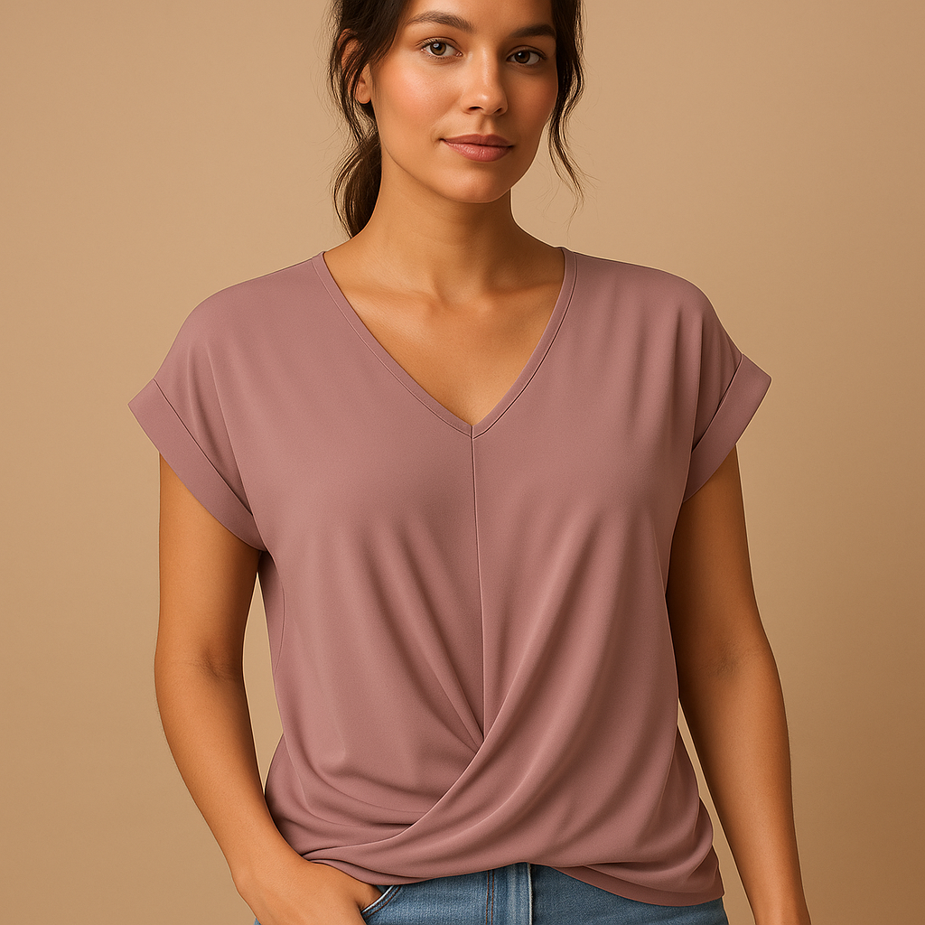 V-neck Women's Blouse | Lightweight Fabric | Classic Design | Casual or Office Wear