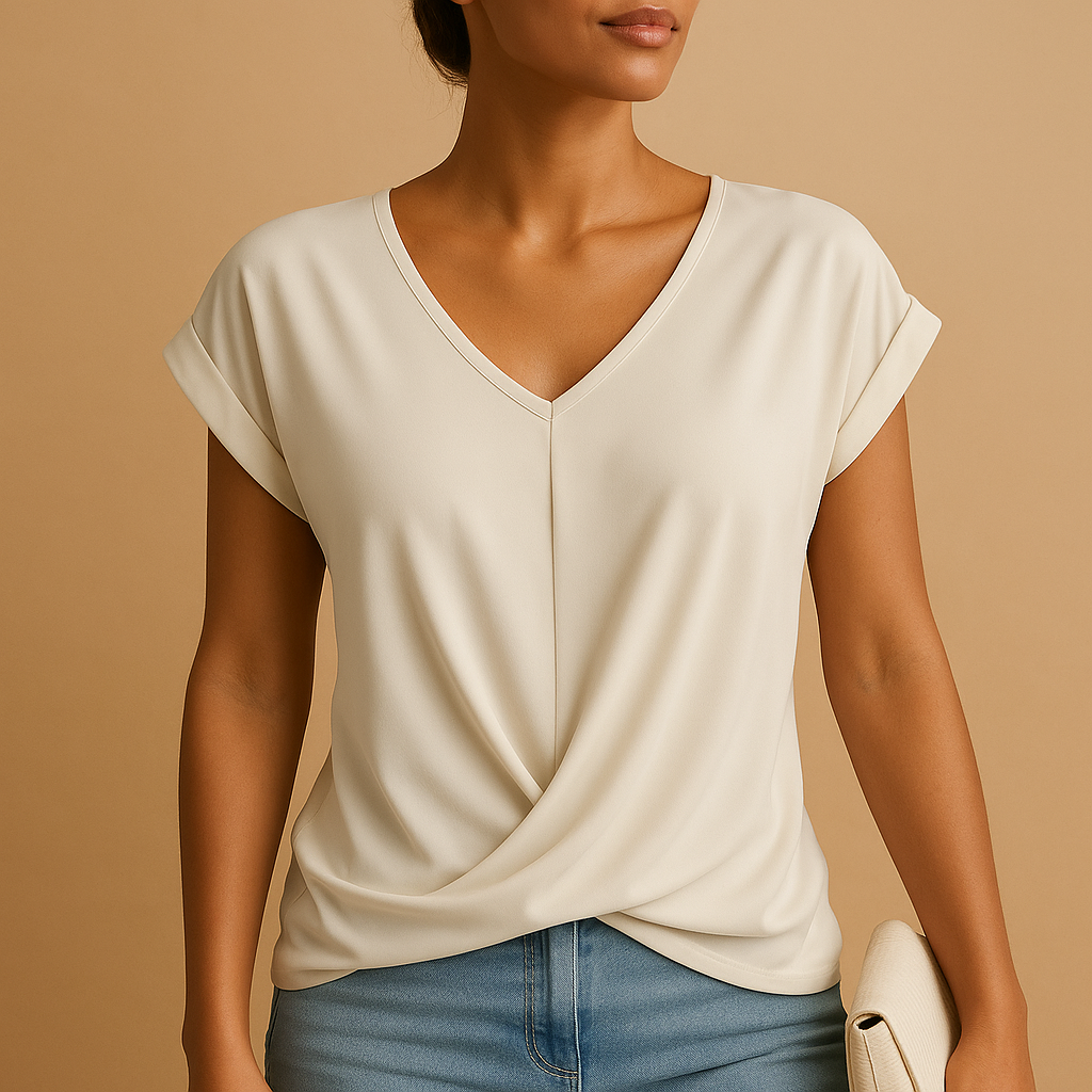 V-neck Women's Blouse | Lightweight Fabric | Classic Design | Casual or Office Wear
