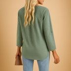 V-neck Women's Blouse | Regular Fit, Lightweight Fabric | Casual or Office Wear