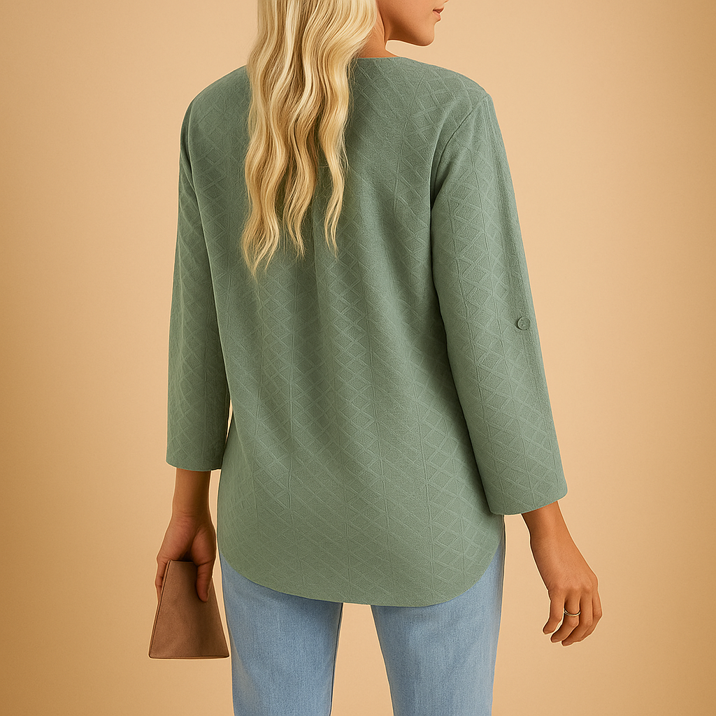 V-neck Women's Blouse | Regular Fit, Lightweight Fabric | Casual or Office Wear