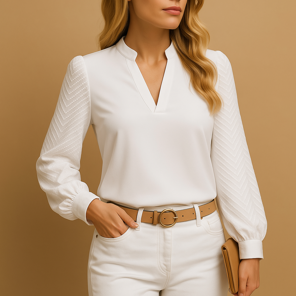 V-neck Women's Top | Elegant Design | Lightweight Fabric | Casual or Dressy Wear