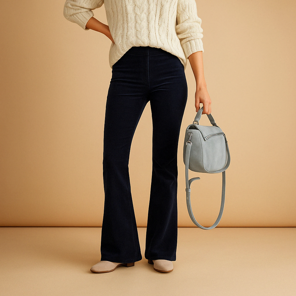 Violet Flared Corduroy Pants for Women | Stylish Casual Wear | Comfortable Fit