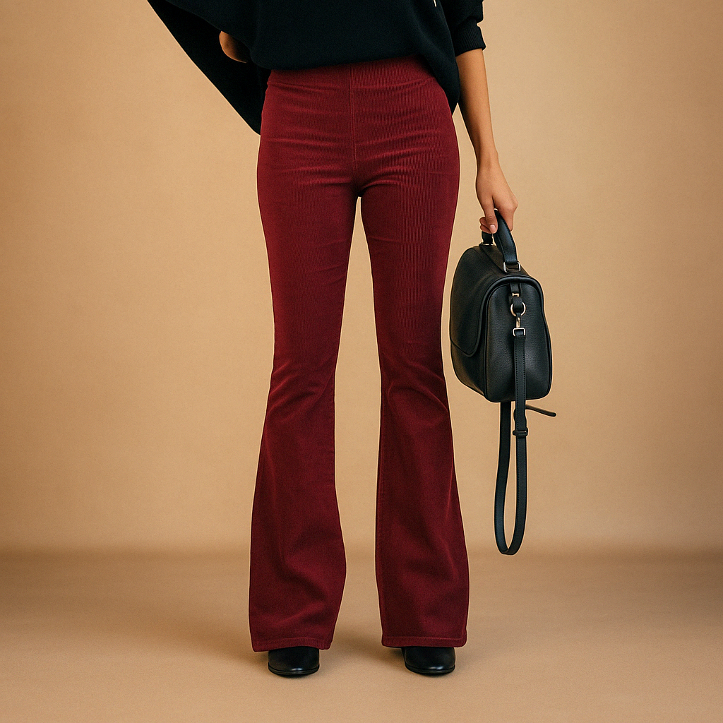 Violet Flared Corduroy Pants for Women | Stylish Casual Wear | Comfortable Fit