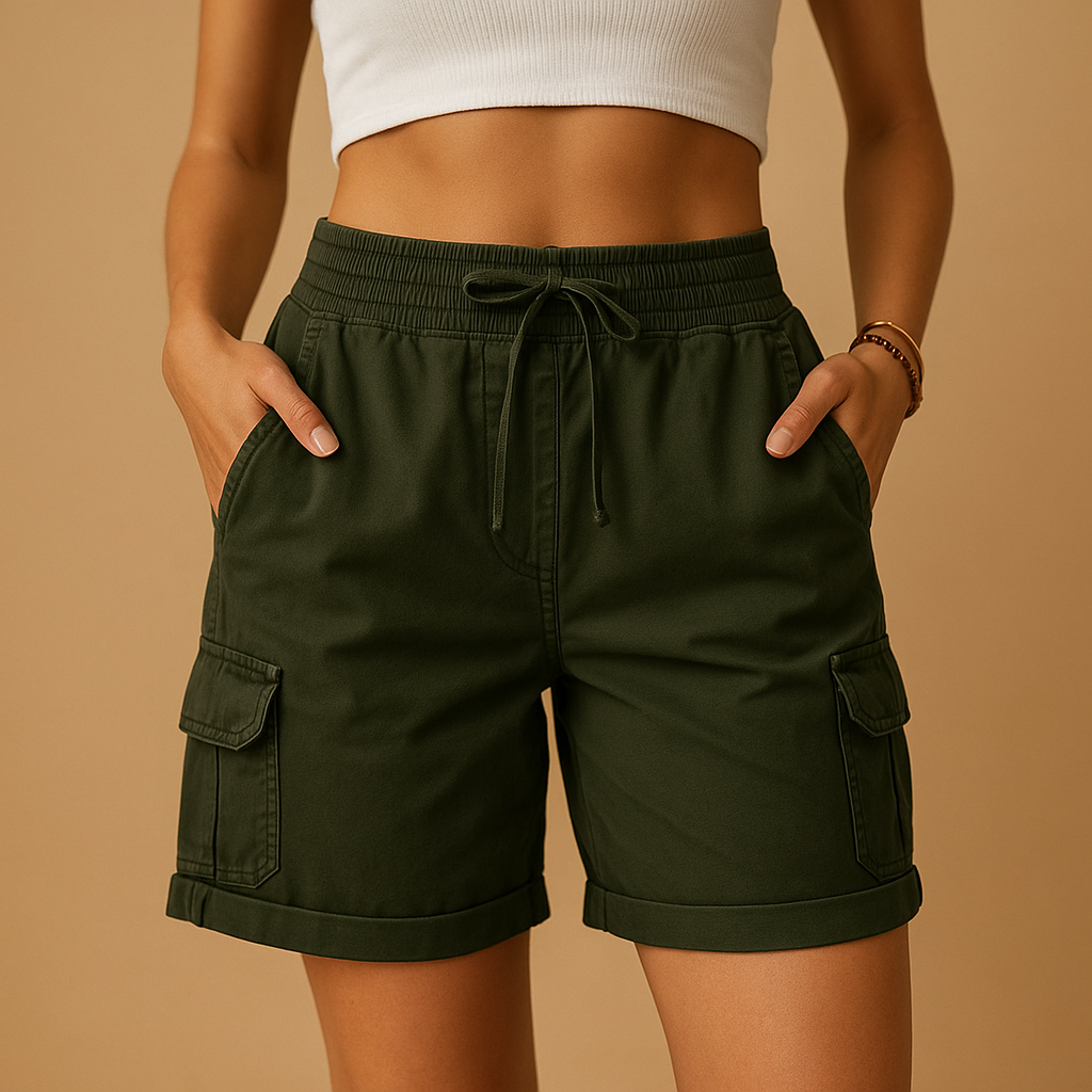 Women's Classic Cargo Shorts | Durable Cotton Blend | Casual Outdoor Wear | Multiple Pockets | Various Sizes Available