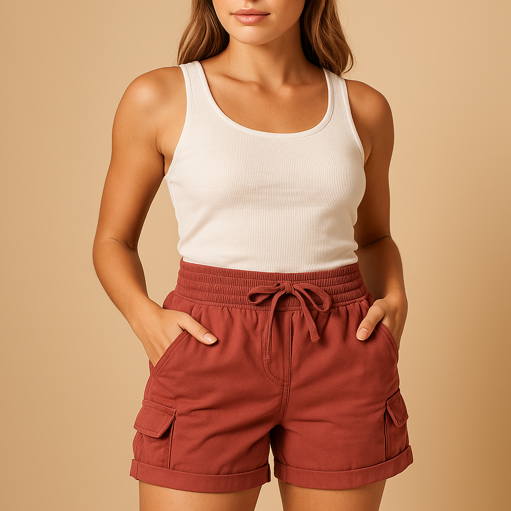 Women's Classic Cargo Shorts | Durable Cotton Blend | Casual Outdoor Wear | Multiple Pockets | Various Sizes Available