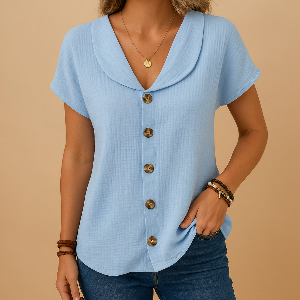 Women's Elegant Button Blouse in Lightweight Fabric | Versatile Style for Casual or Office Wear