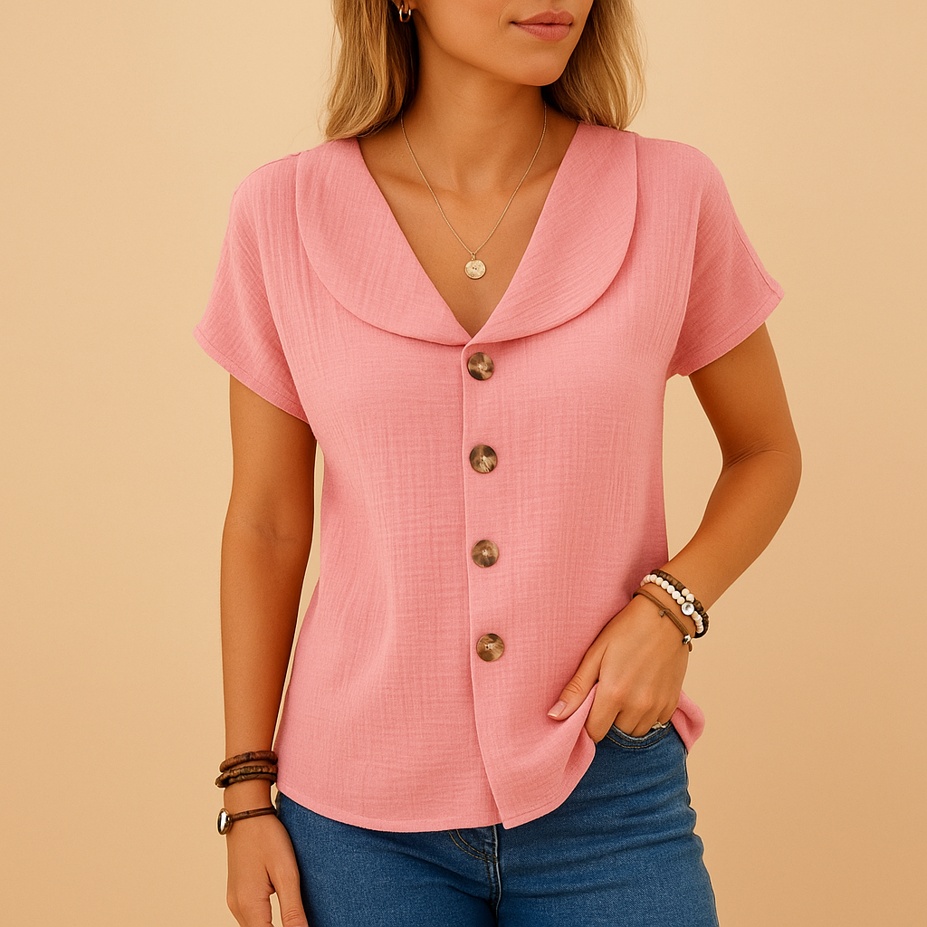 Women's Elegant Button Blouse in Lightweight Fabric | Versatile Style for Casual or Office Wear