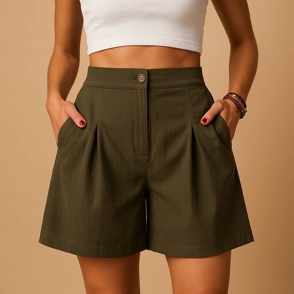 Women's Elegant Button Detail Shorts | Stylish Casual Wear for Summer | Lightweight Fabric