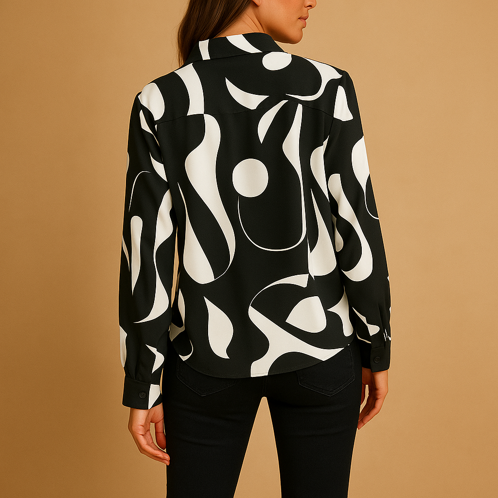 Women's Elegant Printed Blouse | Lightweight Fabric | Casual or Office Wear | Available in Multiple Sizes