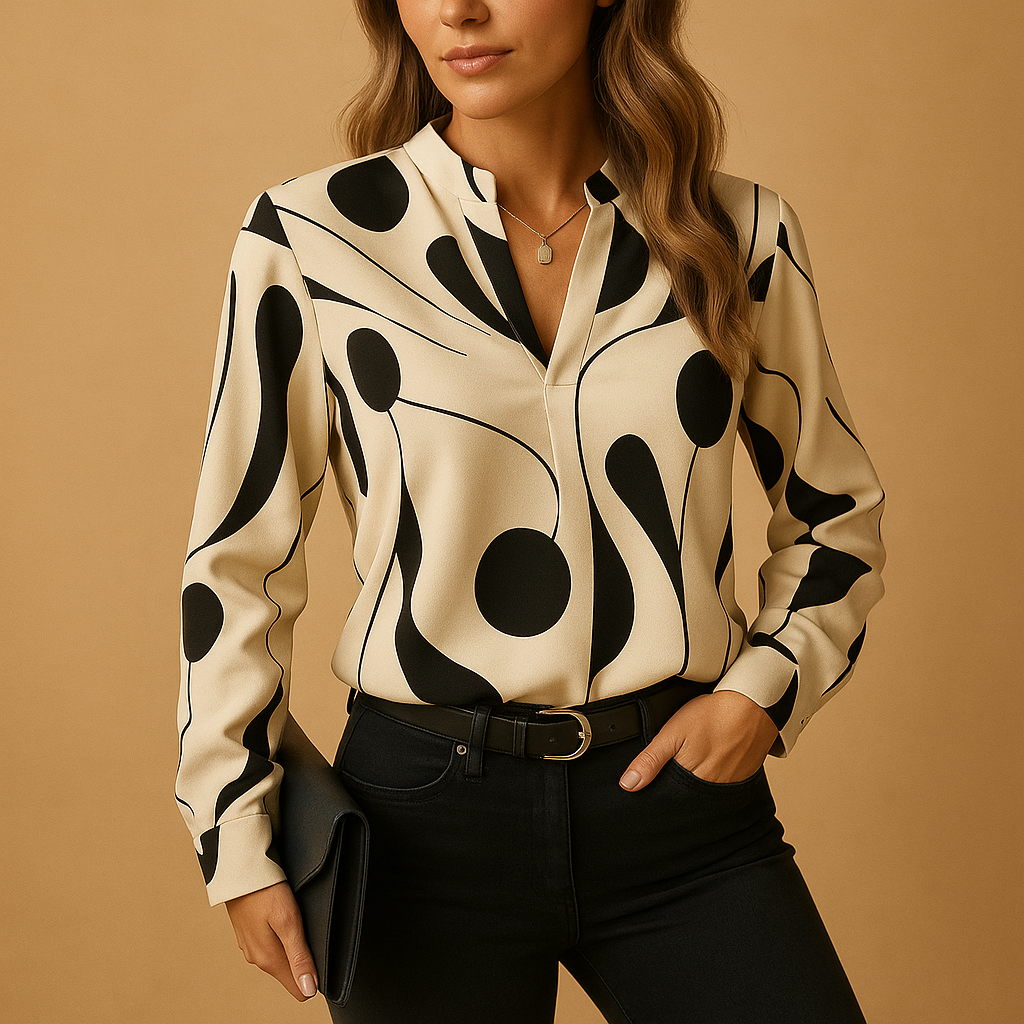 Women's Elegant Printed Blouse | Lightweight Fabric | Casual or Office Wear | Available in Multiple Sizes