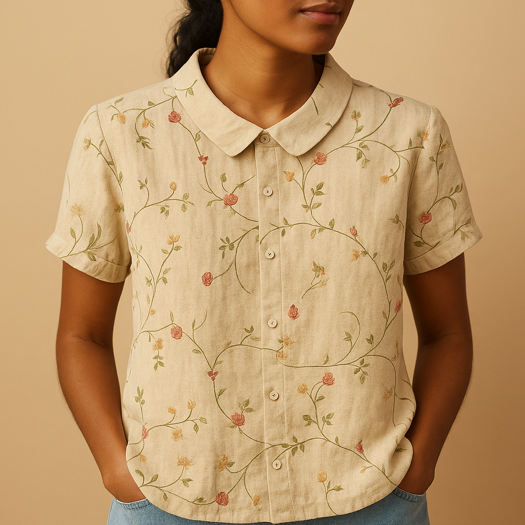 Women's Floral Print Blouse in Violet | Lightweight Fabric, Casual Style, Perfect for Everyday Wear