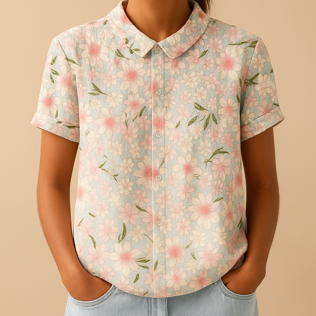 Women's Floral Print Blouse in Violet | Lightweight Fabric, Casual Style, Perfect for Everyday Wear