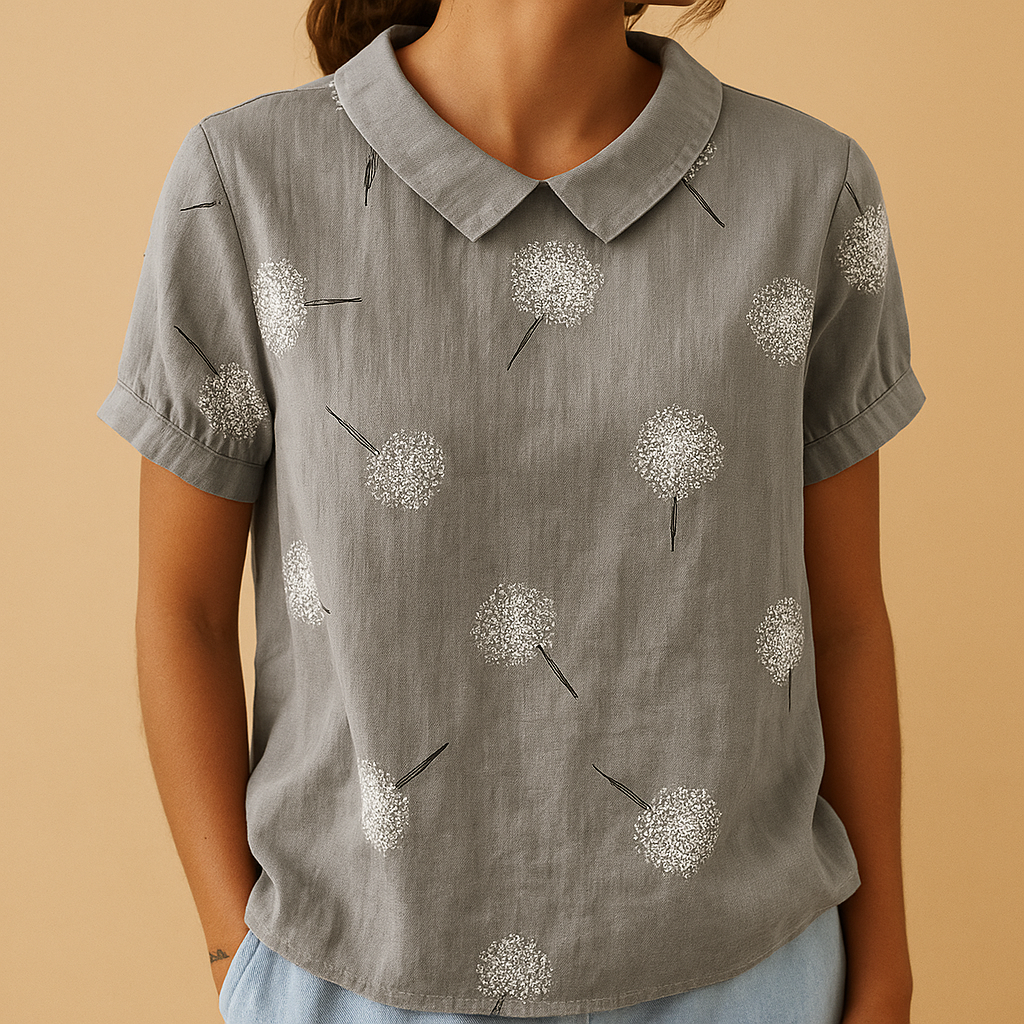 Women's Floral Print Blouse in Violet | Lightweight Fabric, Casual Style, Perfect for Everyday Wear