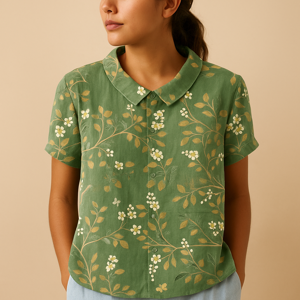 Women's Floral Print Blouse in Violet | Lightweight Fabric, Casual Style, Perfect for Everyday Wear