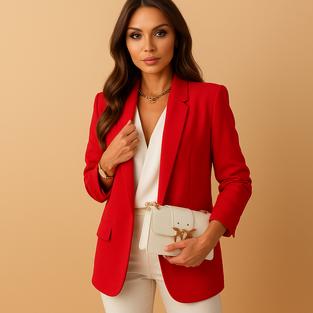 Women's Long Tailored Blazer - Structured Design for Office and Casual Wear - Versatile and Elegant Outerwear
