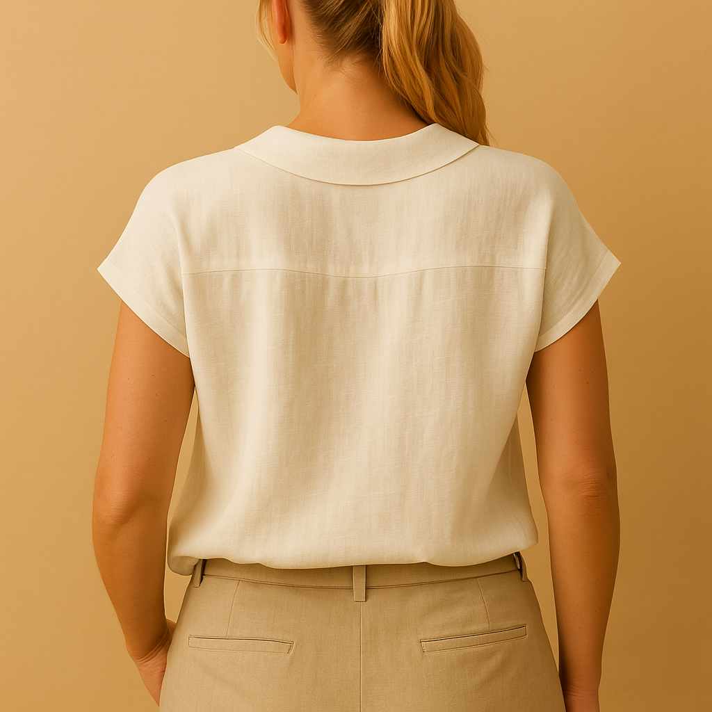 Women's Round Neck Summer Blouse - Lightweight Fabric, Casual Style, Perfect for Warm Weather